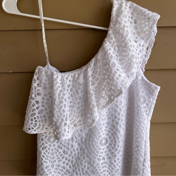 Lilly Pulitzer Matteo One Shoulder Top SZ S Sea Urchin Terry Lace - Picture 5 of 9